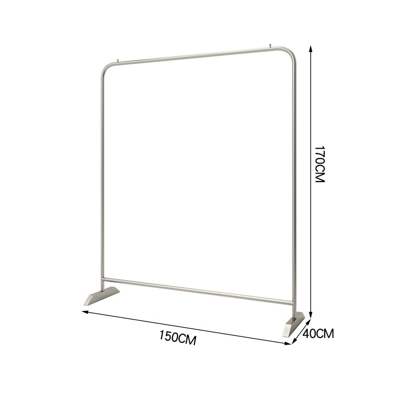 中岛北欧不锈钢银色陈列货架女装店简约服装店挂衣架落地式展示架