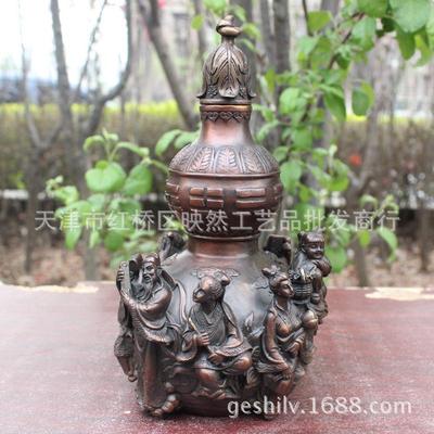 宇卓立体纯铜葫芦黄铜铜器八仙葫芦工艺品摆件
