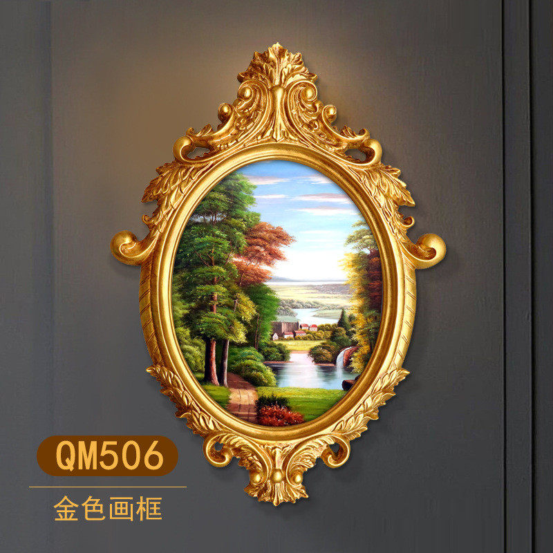法式雕花壁炉客厅山水画风景装饰画复古玄关挂画壁画欧式油画批发