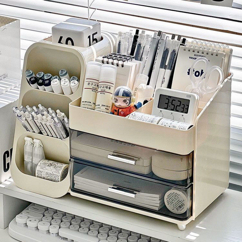 桌面收纳盒抽屉式收纳学生办公室书桌文具大容量置物架多功能笔筒,收纳整理,手机收纳盒,淘宝优惠券,粉丝福利购,淘宝优惠卷