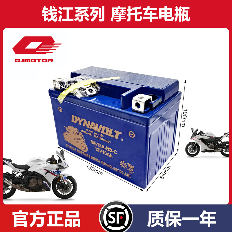 钱江摩托车猛狮原厂电瓶赛600闪300追250 450 550 12v通用蓄电池