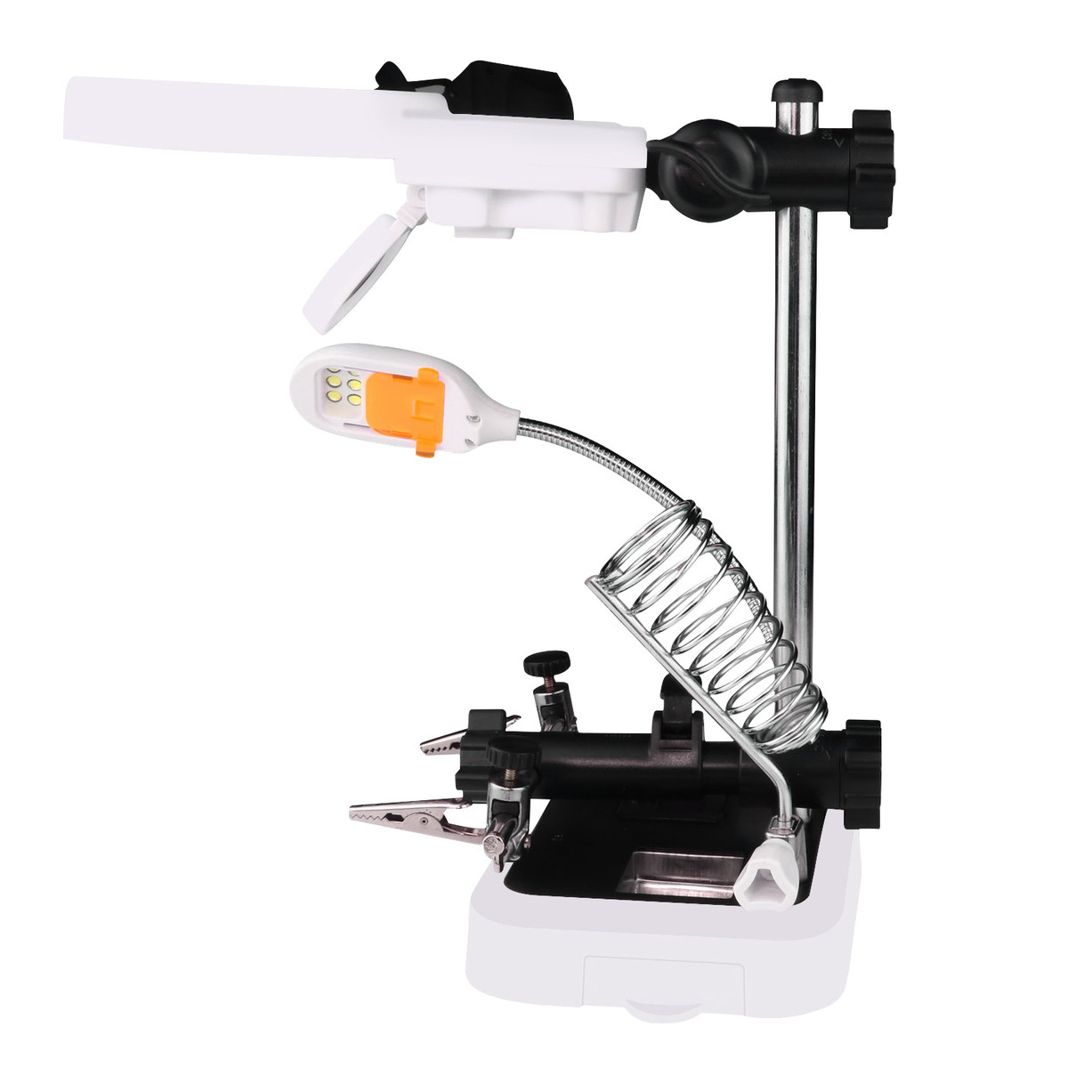 源头厂家线路板焊接手机电器维修6个led灯辅助夹放大镜16129dc