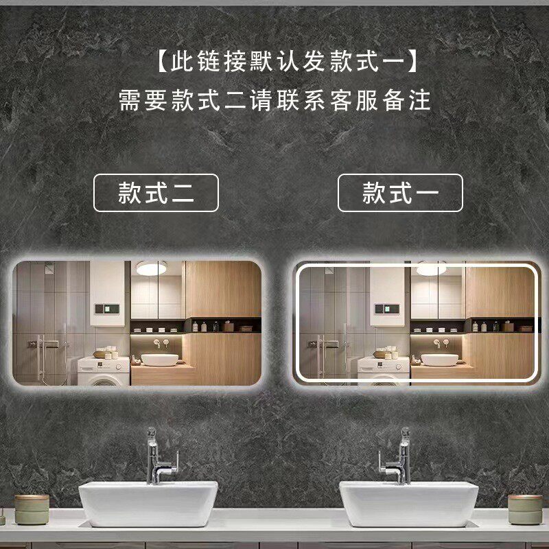 挂墙工程led浴室镜带灯除雾银镜酒店卫生间方形发光智能镜子批发