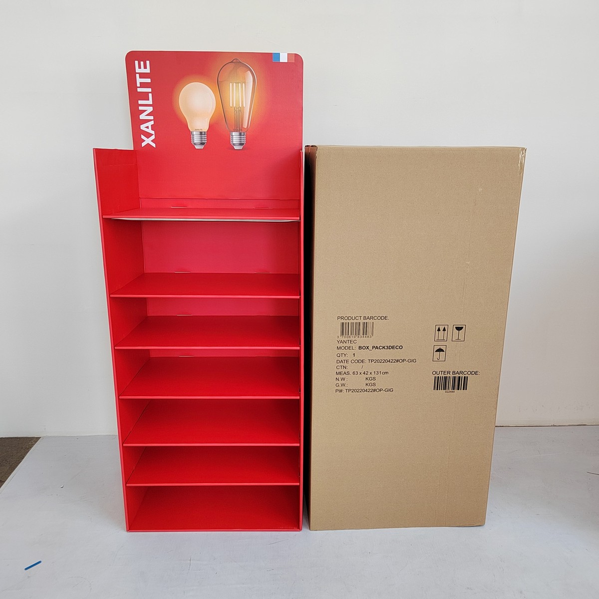 厂家批发灯具纸展示盒货架纸瓦楞彩盒pdq亚克力超市商品展示架