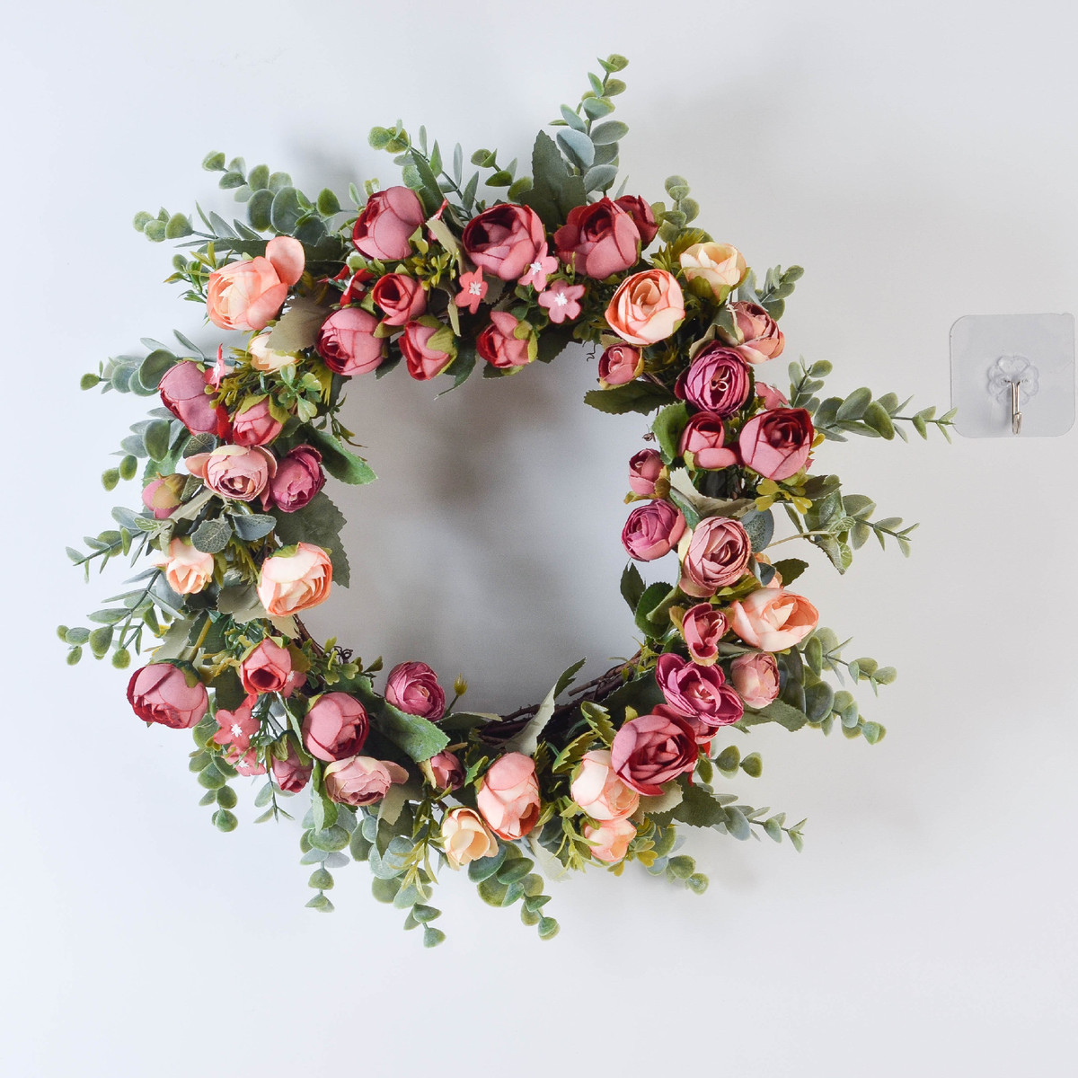 仿真花环门饰月季墙饰花环家居花艺装饰摄影婚庆挂饰玫瑰花