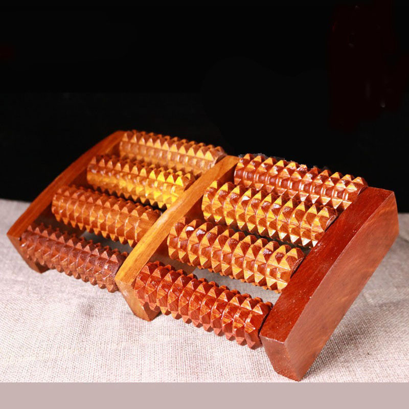 厂家按摩器红木足部批发滚轮搓脚按摩脚底滚轮木质工艺品