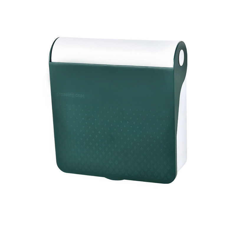 2020网红壁挂式掀盖带镜化妆盒免打孔防水收纳盒卫生间置物架