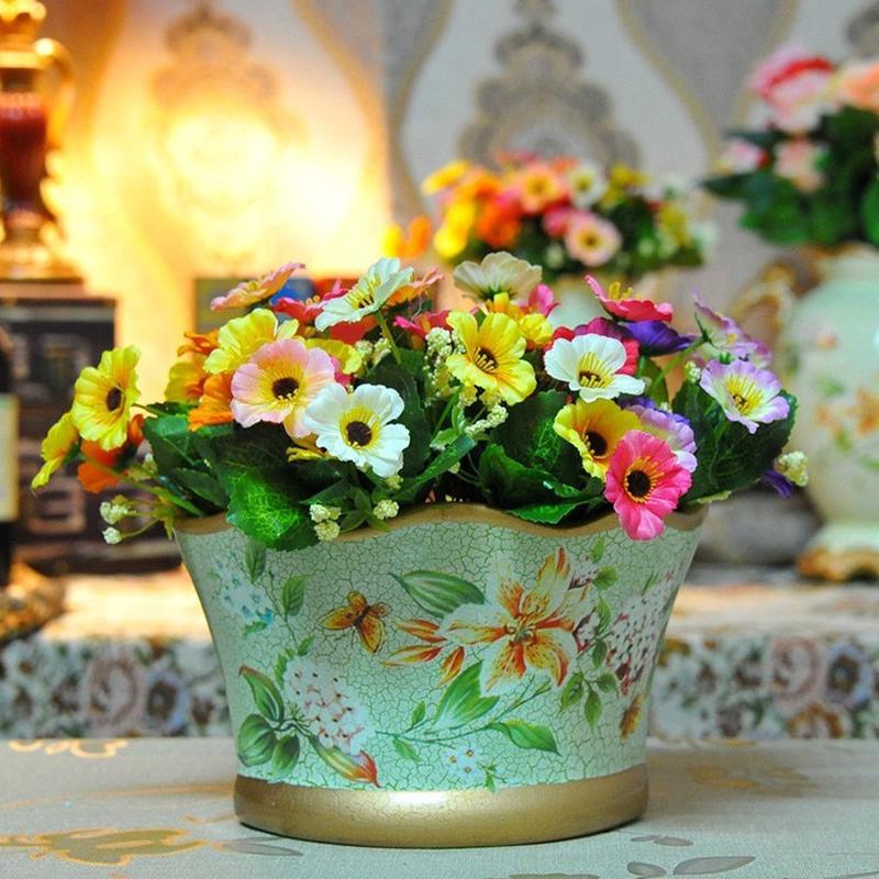 韩式花器风高温彩绘悬挂式花瓶田园时尚墙面装饰壁挂花器饰品