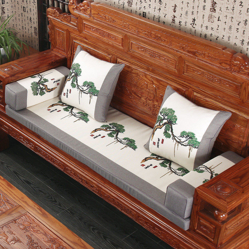 实木沙发垫中式红木质椅坐垫加厚冬季海绵防滑飘窗垫子可拆洗