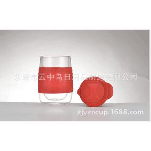 厂家直销高档双层隔热玻璃杯迷你水杯便携大肚杯礼品logo