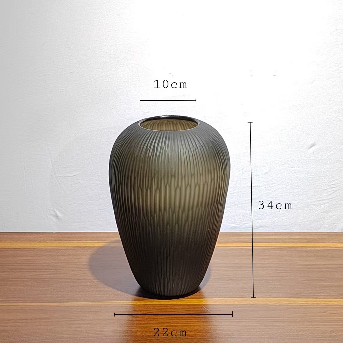 家居刻磨玻璃花瓶新中式桌面四件套插花摆件样板间软装饰品装饰