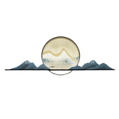 山水铁艺壁挂客厅沙发背景墙创意新中式 装 饰挂件茶室玄关禅意壁饰