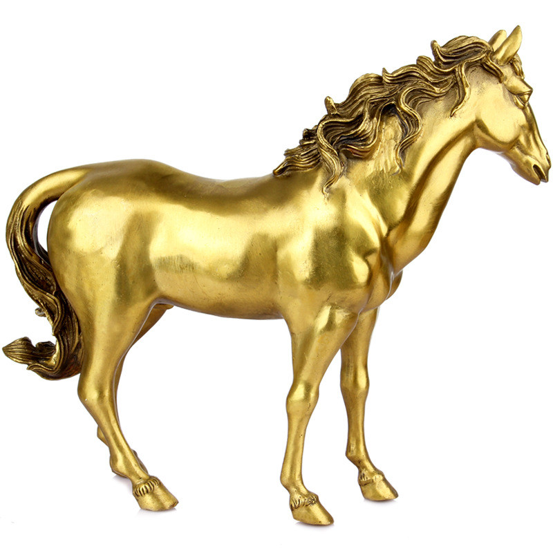 马铜马摆件马到成功家居饰品办公室客厅装饰黄铜站黄铜礼品铜马