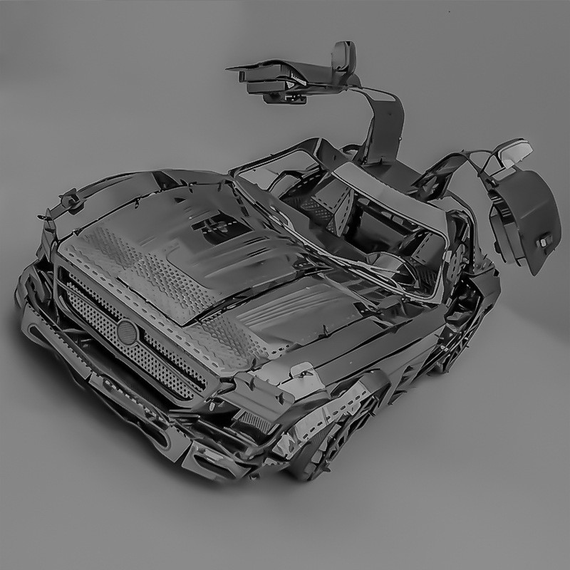 跑车DIY手工3D金属拼图成人立体模型拼插拼装创意益智玩具高难度