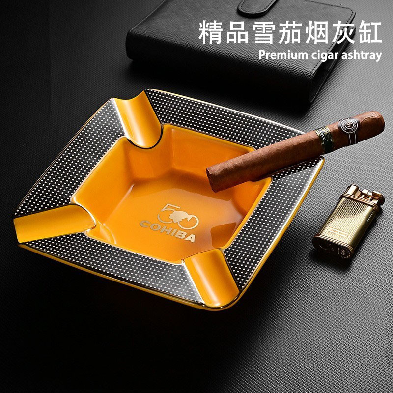 茄龙高希霸周年雪茄烟灰缸欧式烟缸陶瓷多种客厅办公室专用烟灰缸