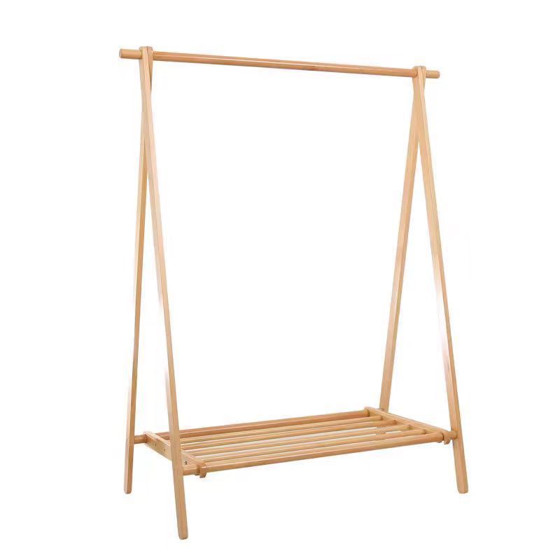 网红衣帽架实木加粗挂衣架落地立式晾衣架简易卧室家用放衣服架子