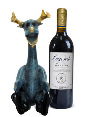 欧式客厅创意躺鹿电视柜茶几家装红酒架摆件酒柜装饰品树脂工艺品