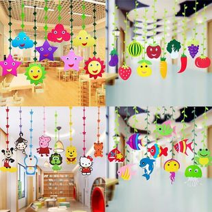 饰创意商场挂饰柳条龙全 幼儿园吊饰教室走廊布置墙面装 送挂钩