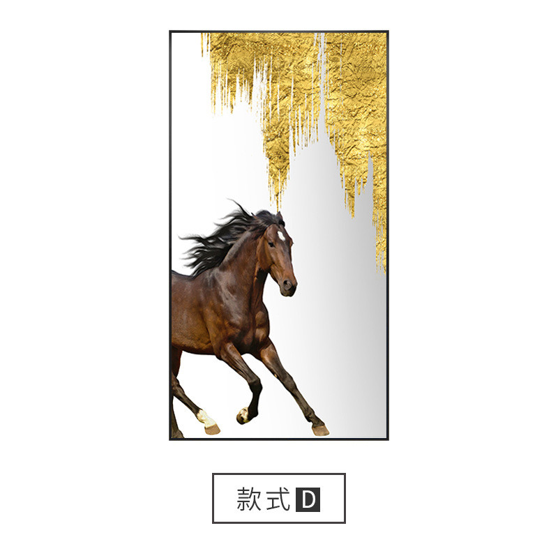 现代简约轻奢装饰画客厅背景墙挂画壁画玄关走廊过道餐厅马北欧竖图片