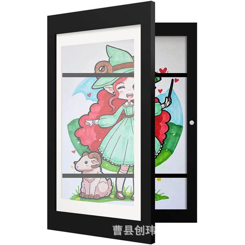 木质相框木质油画储存盒木质儿童儿童翻盖相框墙上艺术画框