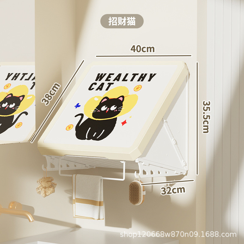 可折叠浴室放衣服免打孔壁画墙上收纳卫生间收纳箱防水储物柜