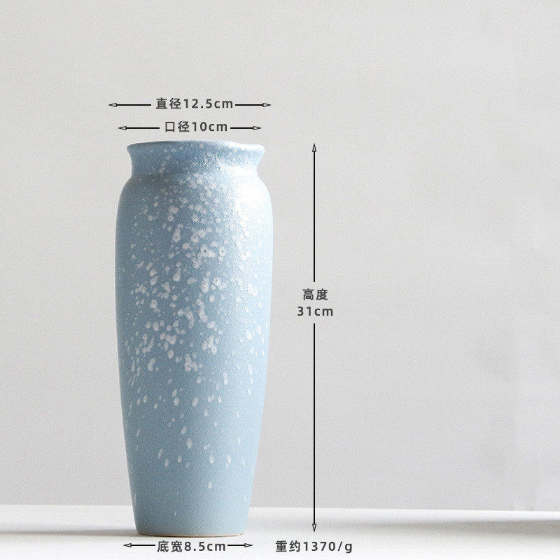 中式复古陶瓷大花瓶个性创意装饰办公室插花水养容器工艺摆件客厅