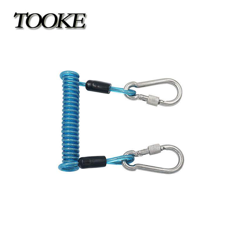 tooke相机防水壳潜水壳安全快卸连接挂扣弹簧绳失手绳钢丝pu