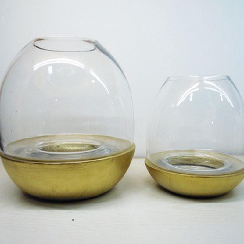 bbglass透明玻璃花瓶搭配实木底座欧式客厅烛台插花摆件创意宴会