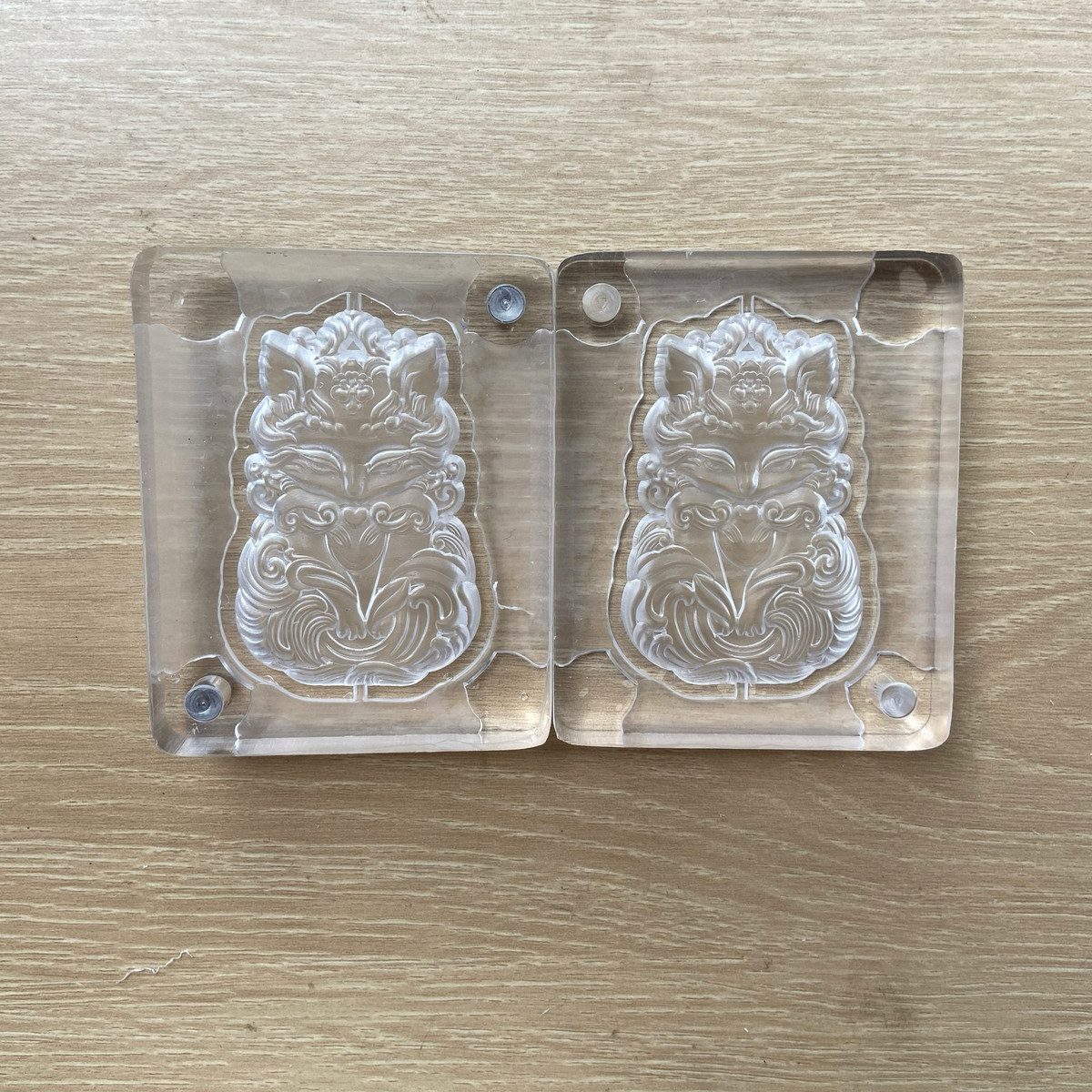 亚克力合香模具 双面九尾狐 萌狐狸 香牌模具 diy手工制作工具