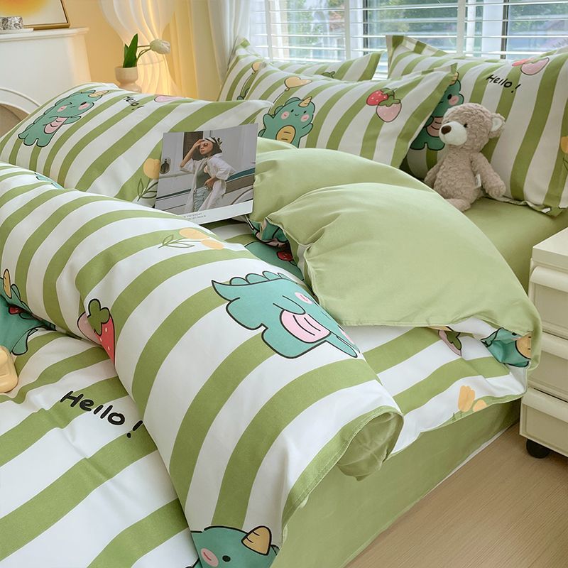单人氛围感男生床上用品四件套 被套床单学生宿舍新款双人三件套