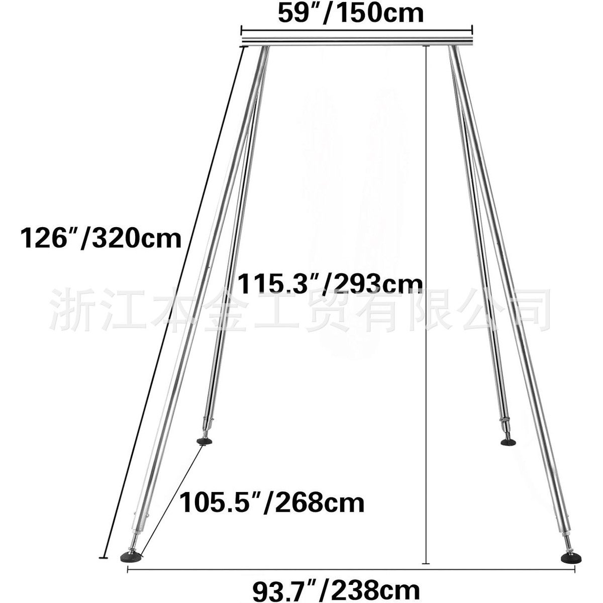 户外便携式吊架秋千架子空中瑜伽吊床支架室外绸缎舞蹈支撑架移动图片