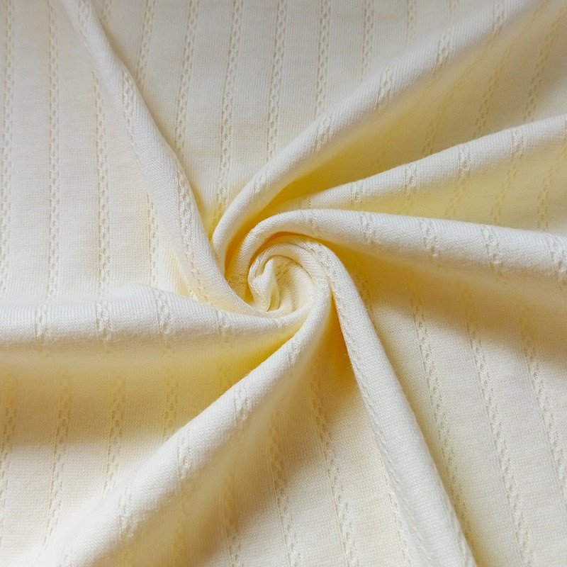 现货麻花条纹双层精梳婴童提花布全棉面料服装用品针织提花布料