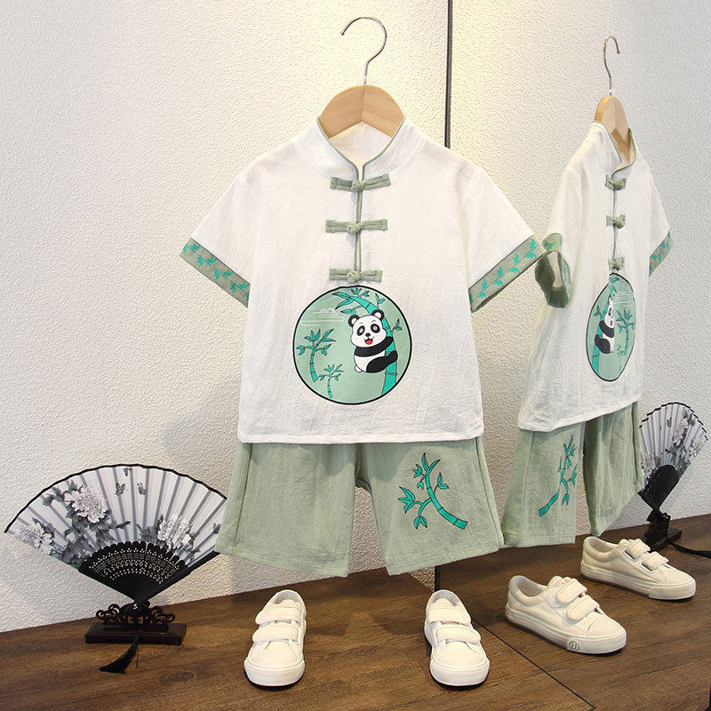 男童夏装中式风套装六一夏季两件套国风休闲表演服,童装/婴儿装/亲子装,汉服,淘宝优惠券,粉丝福利购,淘宝优惠卷