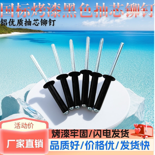 国标环保彩色黑色烤漆汽车抽芯铆钉装 潢钉铝制酒盒拉钉3M4M5 包邮