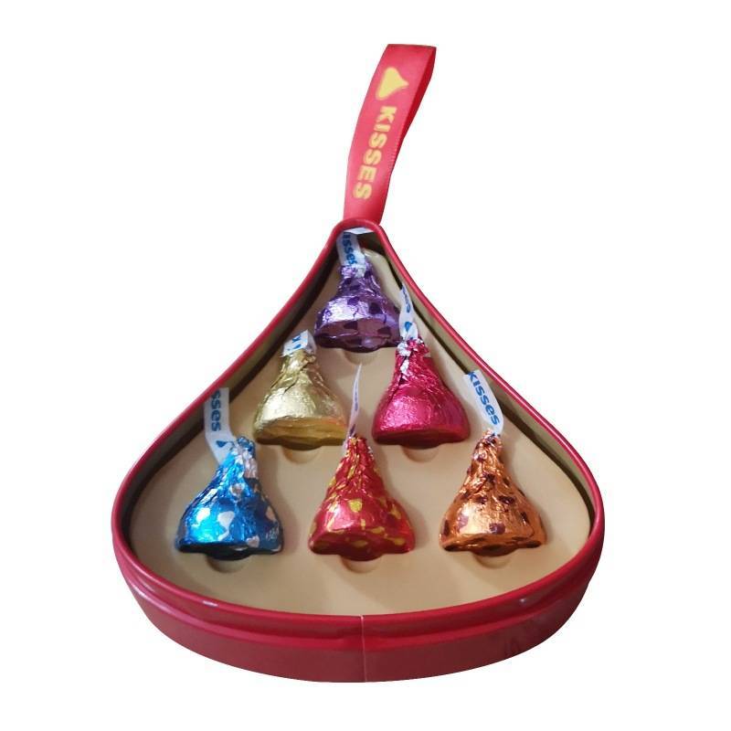 Kisses好时牛奶巧克力好时之吻铁盒装6粒水滴礼盒装结婚喜糖