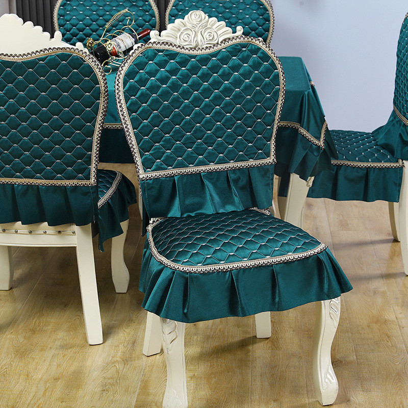 新款欧式餐桌椅垫桌布椅子垫靠背套罩坐垫通用凳子布艺套装