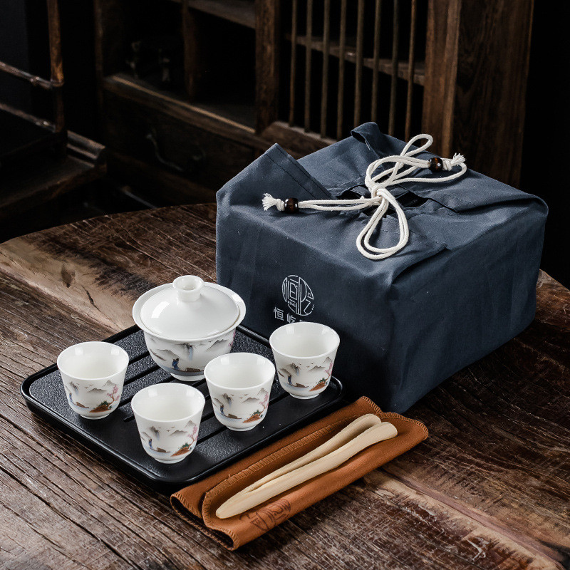 旅行茶具套装便携式简易款一壶四杯户外快客杯功夫茶艺礼品批发
