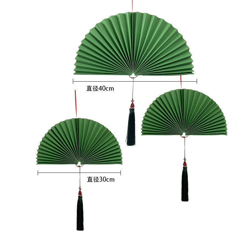 新年元旦节布置装饰半圆折扇子店铺橱窗流苏挂饰吊顶挂件背景批发