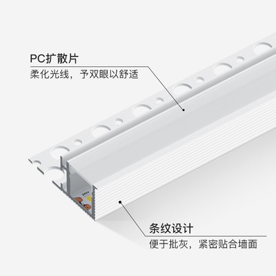 仙人掌先生洗天花线性灯双眼皮回型吊顶客厅上发光led灯带线型灯