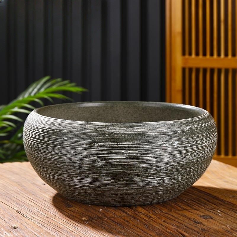 陶瓷鱼缸客厅小型家用桌面古法生态养鱼盆睡莲背缸观盆青鳉乌龟缸