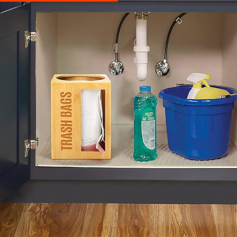 批发木质垃圾袋实木竹制保鲜膜收纳盒收纳盒壁挂式橱柜垃圾袋储物,收纳整理,桌面收纳盒,淘宝优惠券,粉丝福利购,淘宝优惠卷