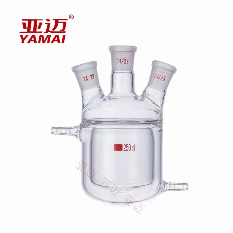夹套反应器双层玻璃反应釜四反应器双层夹套器皿单口三口密封