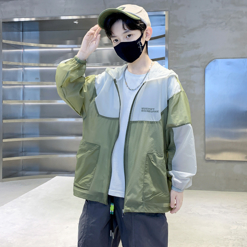 男童夏装防晒衣外套薄款2025新款中大儿童夏季连帽防晒服防紫外线