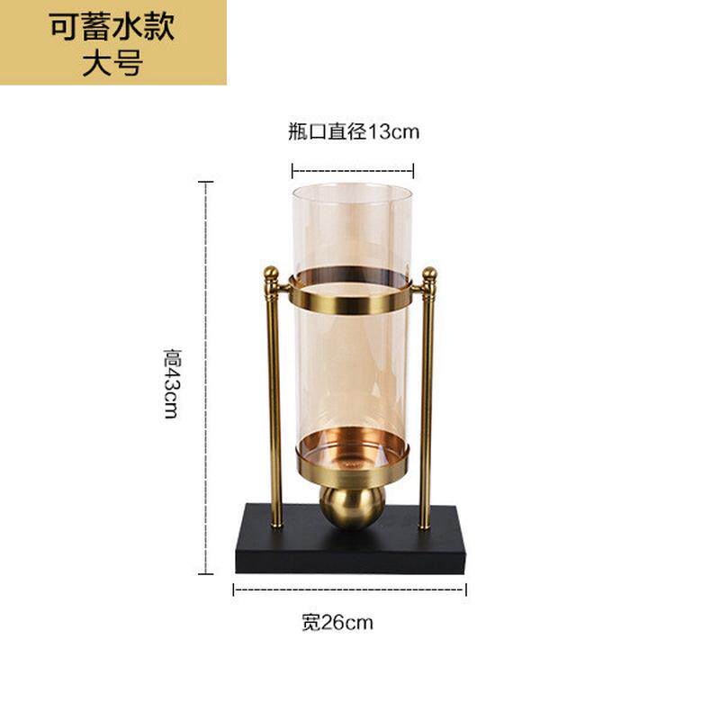 欧式样板房电镀花瓶摆件铁艺餐桌美式五金插花瓶家居软装金属摆件