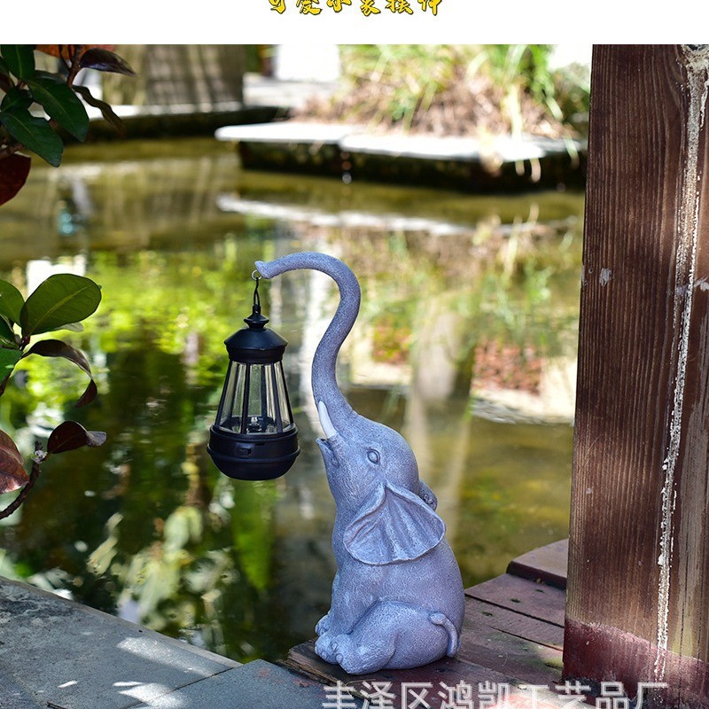 太阳能新款大象提灯树庭院花园装饰led小夜灯创意摆件户外屋灯