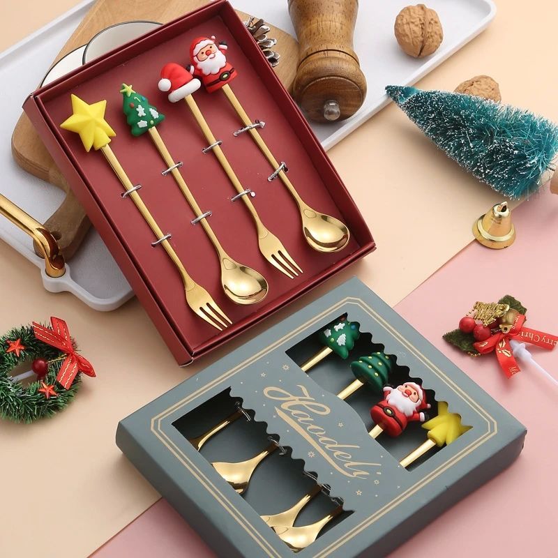 Christmas Gift Elk Head  Christmas Tree Shape Stainless Coff