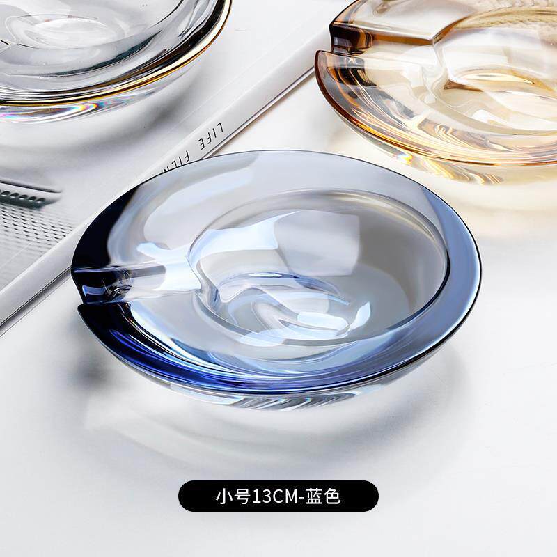 bb4c批发水晶玻璃欧式描金大号烟灰缸商务个性家用客厅办公室