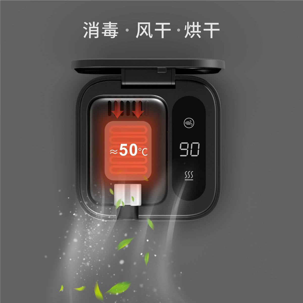 【新品】厂家紫外线牙刷风干消毒器便携式烘干消毒盒牙刷消毒架跨