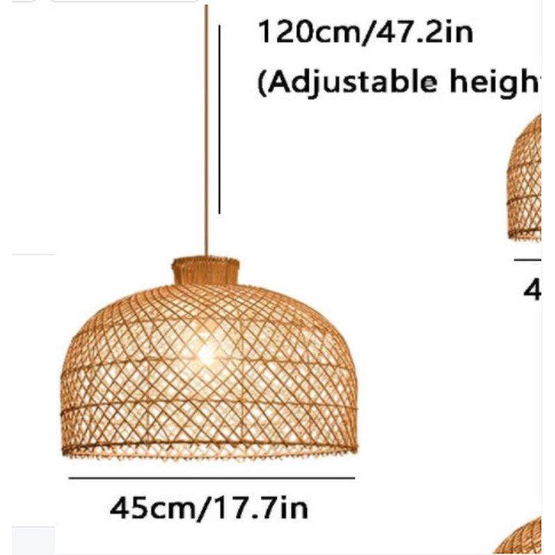 藤编阳台日式民宿客厅餐厅卧室吊灯灯笼东南亚麻绳田园藤艺吊灯具