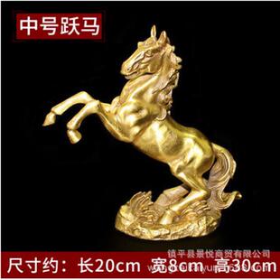批发铜马摆件黄铜十二生肖马摆件马上蝇办公室装饰品店铺开业礼品
